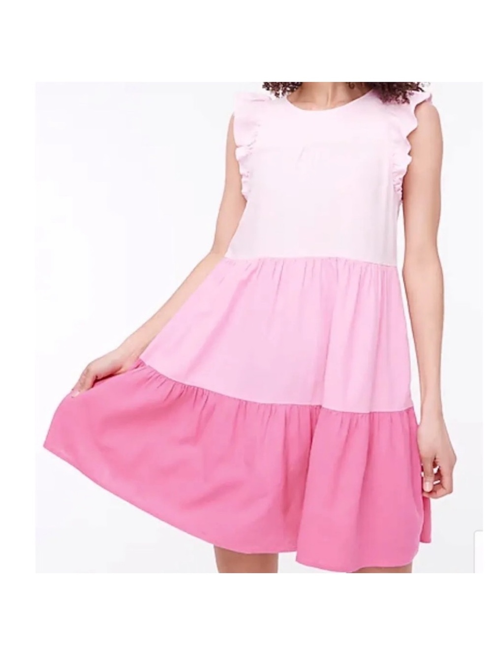 J. Crew Pink Gradient Tiered Mini Dress
